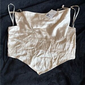 Cream Sleeveless Top